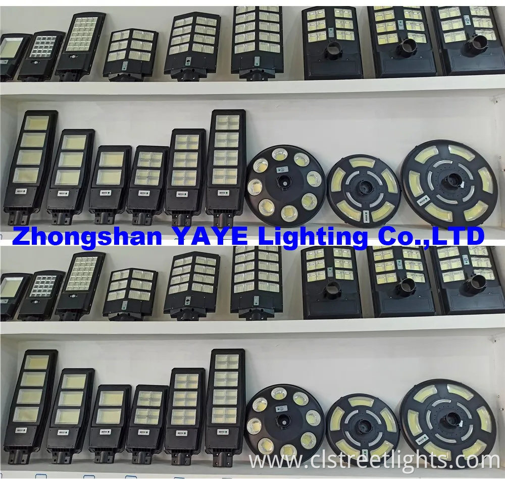 China Solar Manufacturer 2000/1000/800/600/500W/400/300/200/100W LED Sensor IP66 Street Outdoor All in One Camera ABS COB Wall Flood Garden Road Battery Light